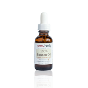 powbab 100% baobab oil for skincare - 1 oz. bottle, organic and fair trade