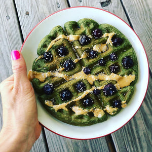 Spirulina Baobab Waffles