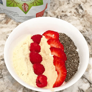 Baobab Greek Yogurt with Chia and Raspberries