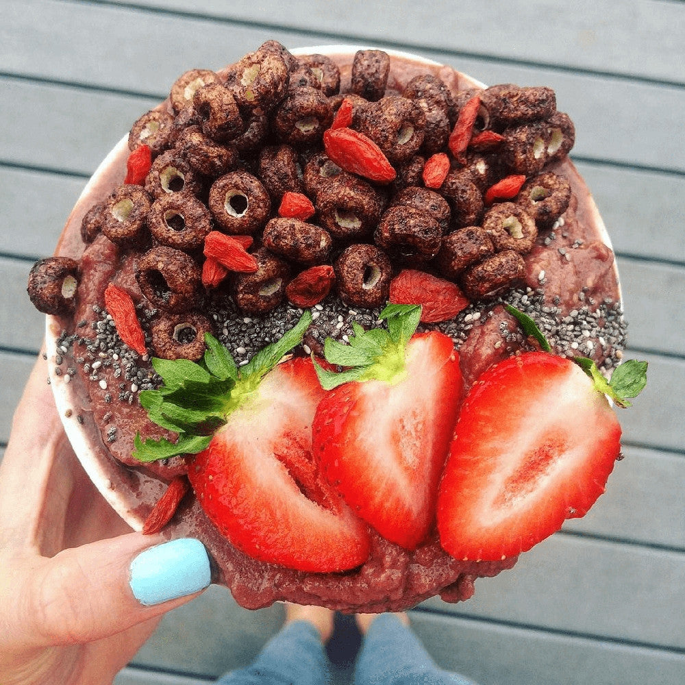 Baobab Acai Bowl with Strawberries and O's