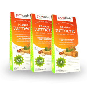 powbab peanut turmeric supplement bites - 3 pack