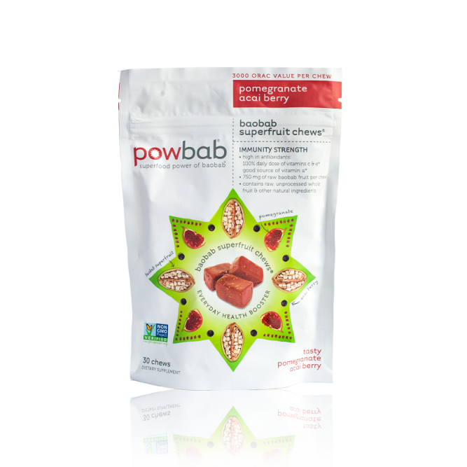 powbab baobab superfruit chews - 30 count pouch